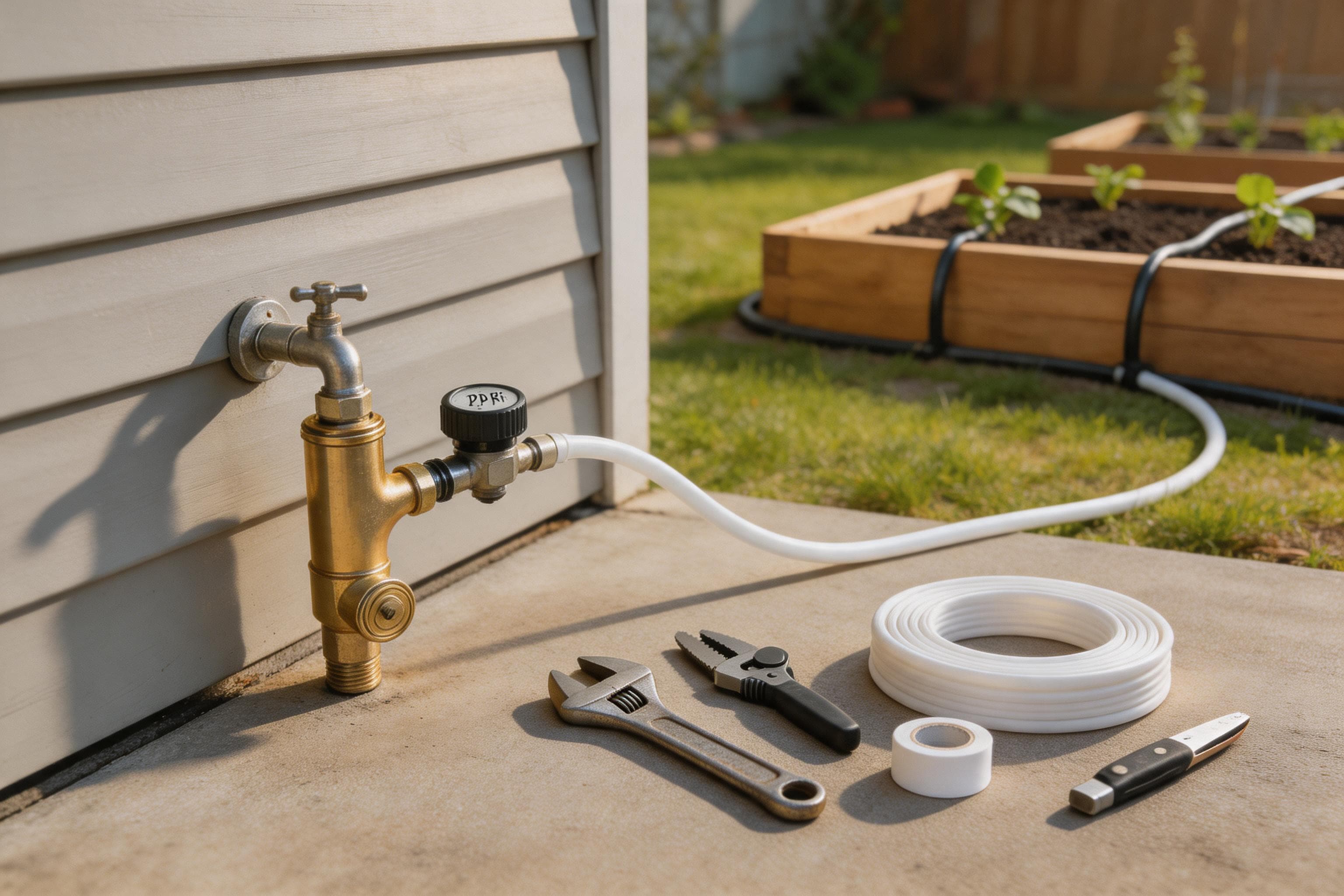 12 PSI drip regulator and Y-filter install guide