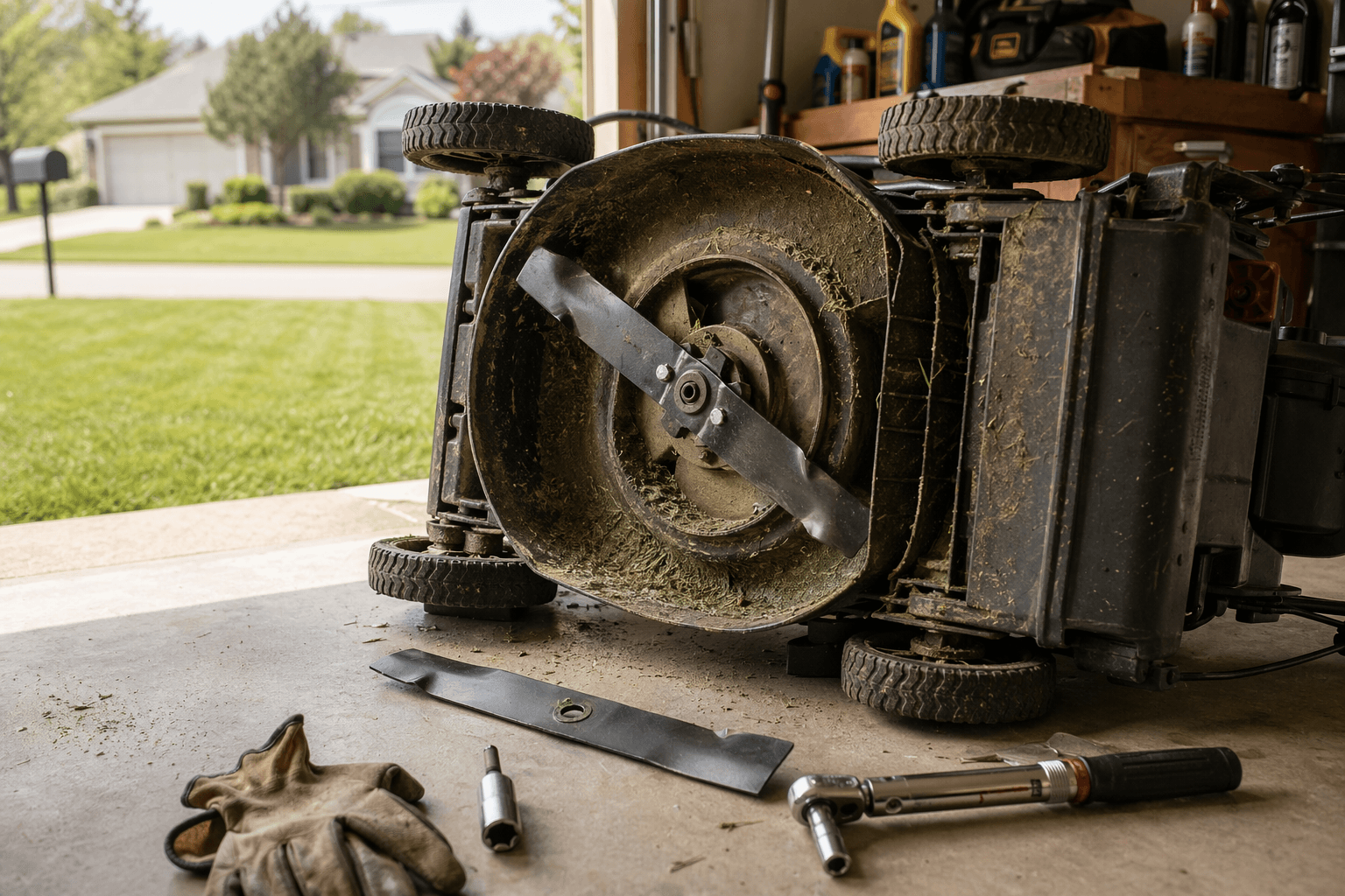 Walk-behind mower blade replacement safety checklist